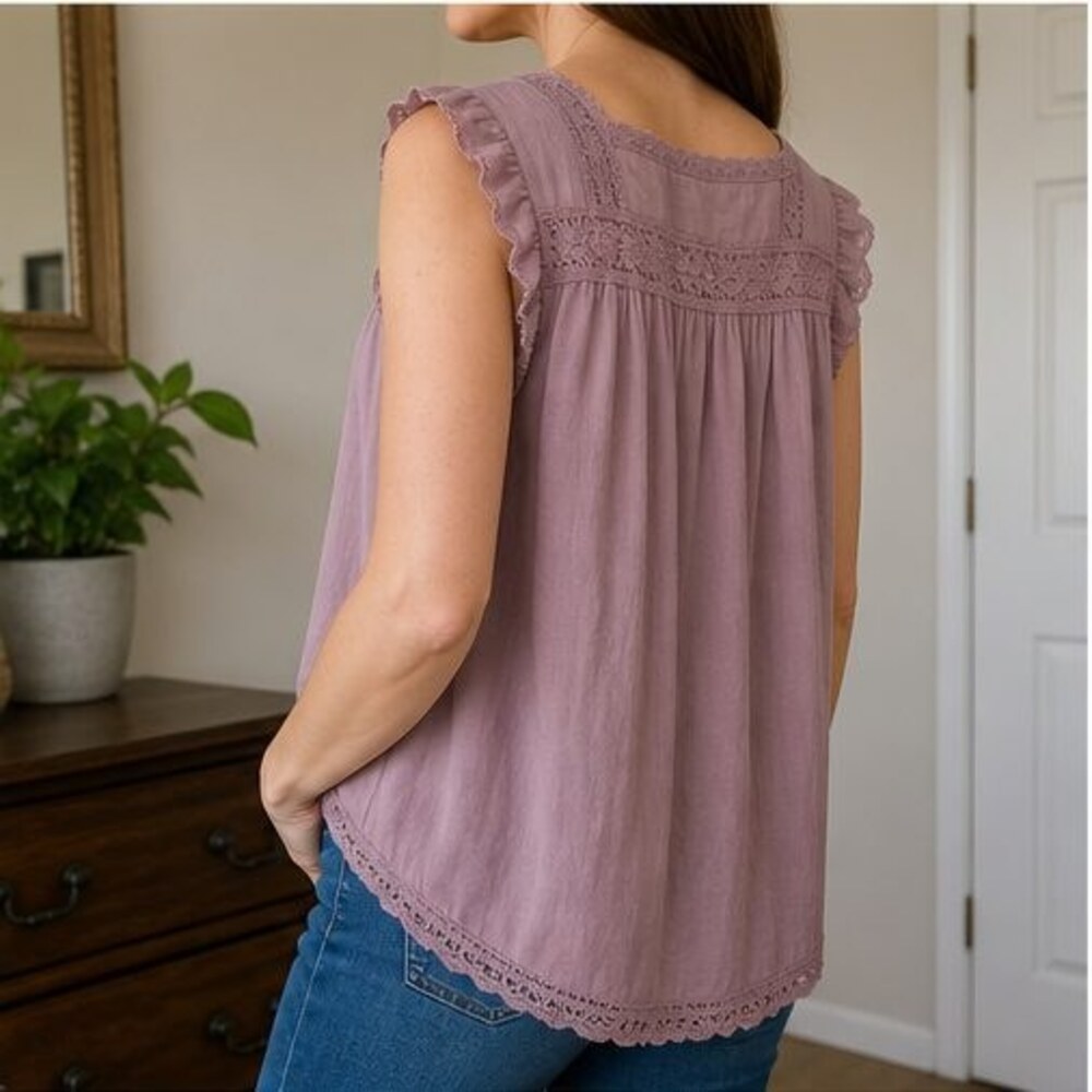 Mauve Ruffle Blouse - Picture 3 of 6